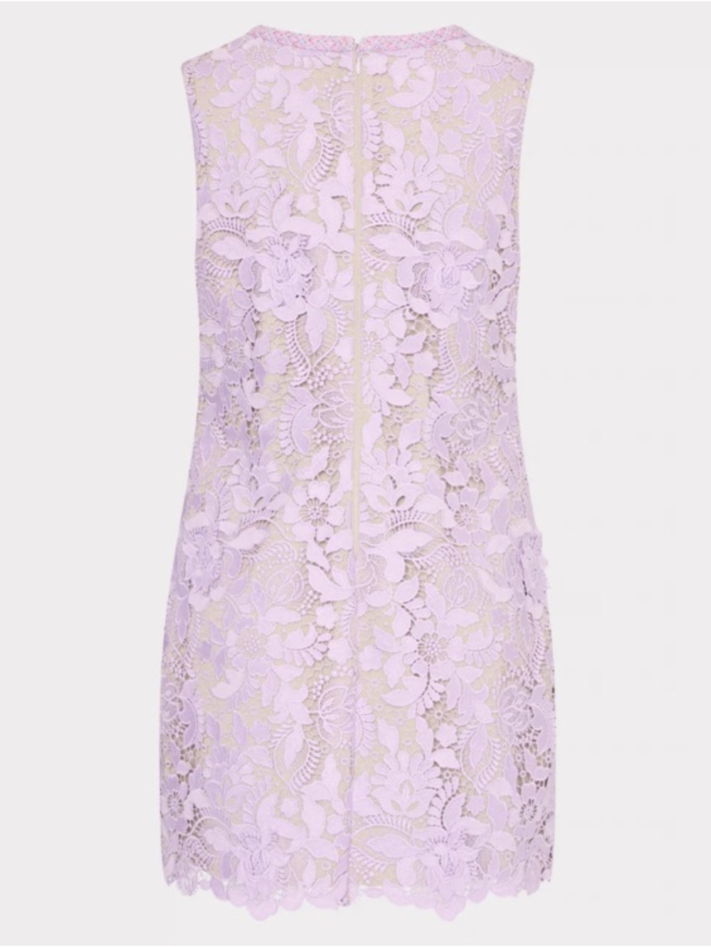 NWT MILLY 3D Garden Lace Sleeveless Mini Dress in Lilac, Size 6 - Picture 4 of 13
